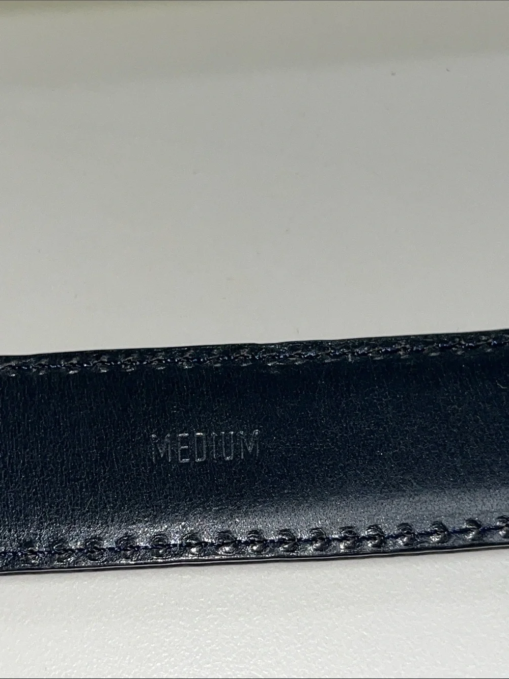 de Vecchi Black Leather Belt with Gold Buckle / Medium